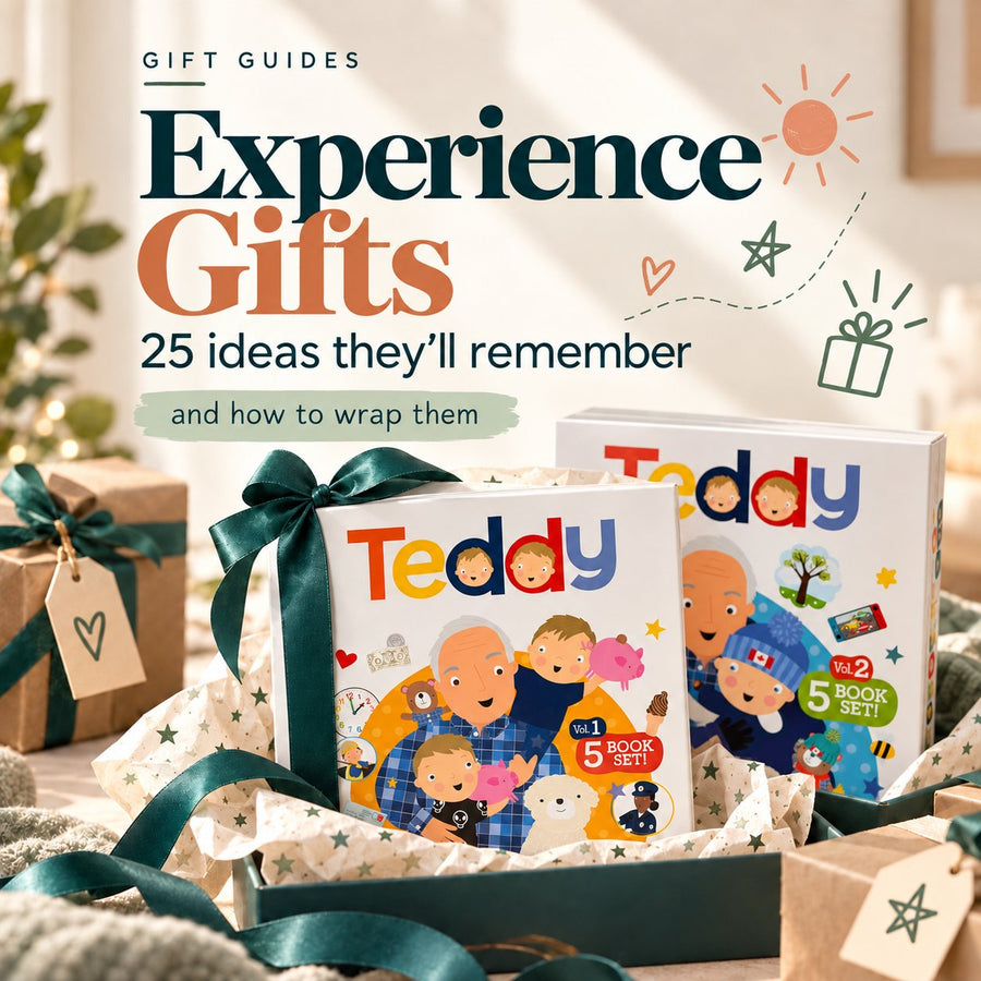 Experience gifts for kids: 25 ideas and how to wrap them, with the Teddy Volume 1 and Volume 2 book sets