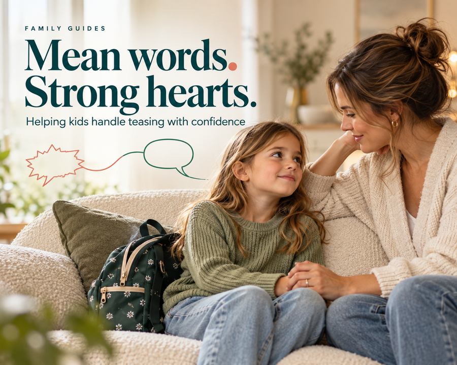 Mother listening to her child after school — how to talk to kids about mean words and teasing