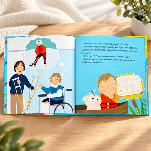 Inside pages: Jerry tells how Grandpa Teddy visited him every day so he would not be lonely