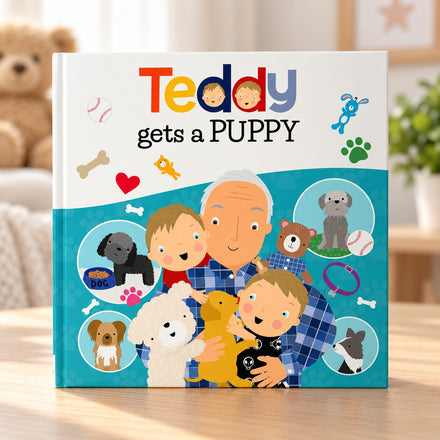 Teddy Gets a Puppy — Children's Picture Book About Responsibility and Pet Care (Hardcover)